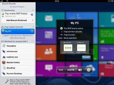 iTap RDP app for Ipad Iphone