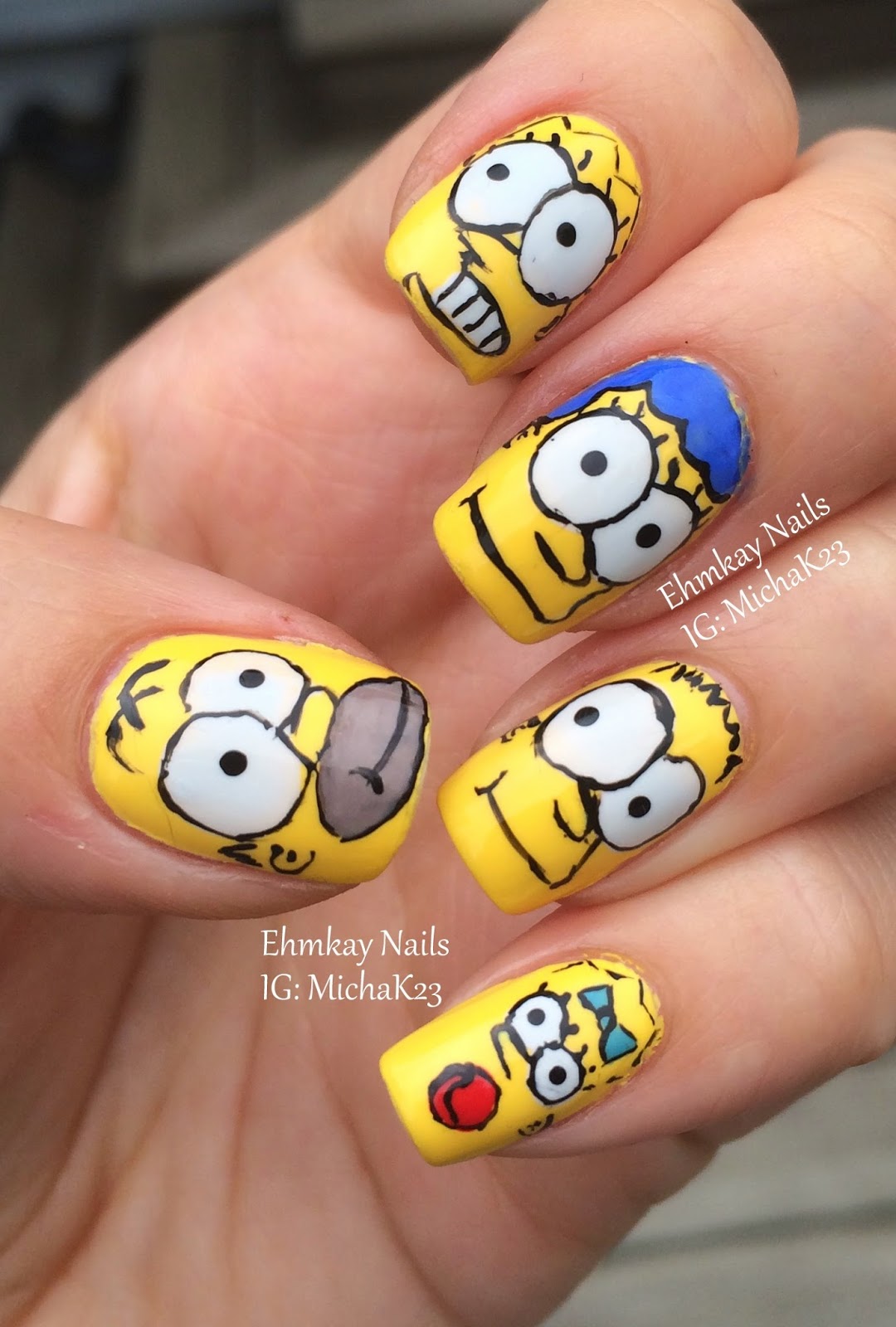 ehmkay nails: #EverySimpsonsEver Simpsons Nail Art Tribute