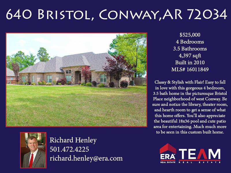 ERA TEAM Real Estate's Central AR Real Estate Blog 640 Bristol Lane
