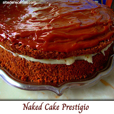 Bolo prestígio pelado - Naked cake prestígio