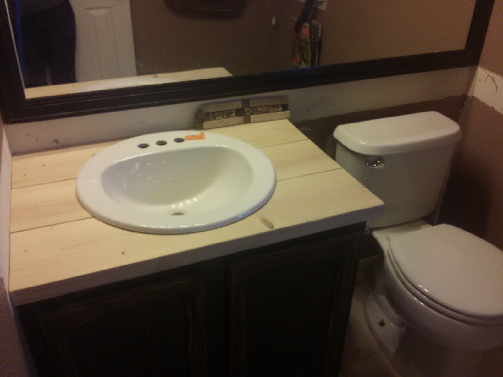 Over The Apple Tree Wood Countertop, Bathroom DIY