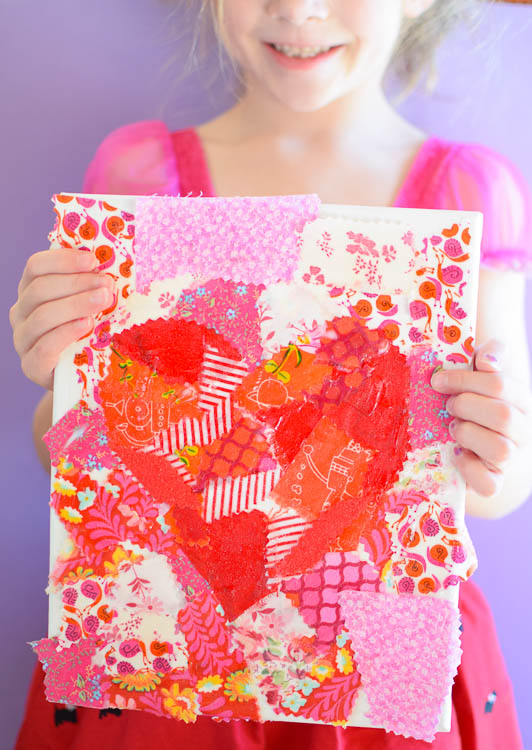 Valentine Fabric Collage | What Can We Do With Paper And Glue