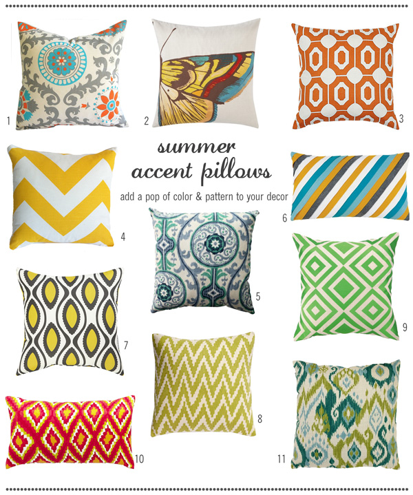 belle maison: Summer Updates :: Colorful & Bold Accent Pillows