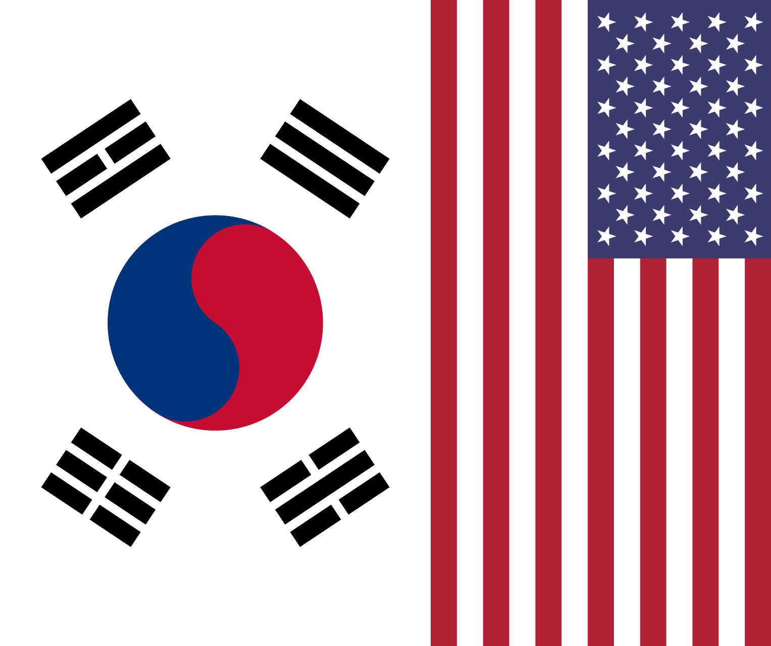 Life Flags of the Republic of Korea and the United States