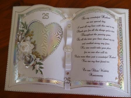 Handcrafted by Helen: Silver Wedding Anniversary Card