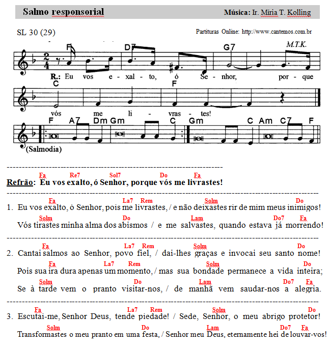 Cantos para Missa Missa do dia 10/04/2016 3º Domingo da