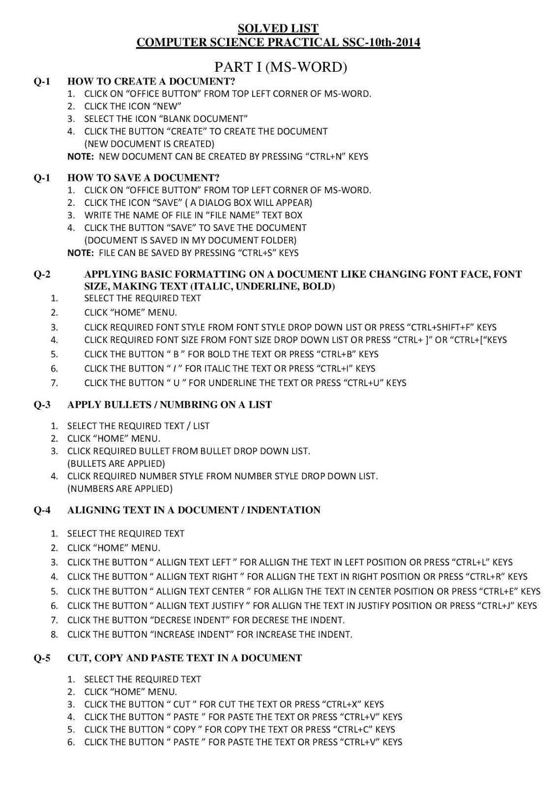 LIST OF COMPLETE PRACTICAL OF COMPUTER SCIENCE 10TH CLASS FOR 2019