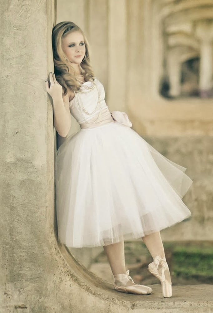 Ballerina Inspired Tea-Length Wedding Dress ~ Wedding Dress Daily
