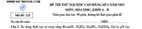 de thi thu dai hoc mon hoa nam 2012 chinh thuc