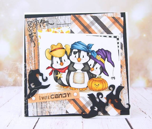 Heather's Hobbie Haven - Penguin Trick or Treaters Card Kit