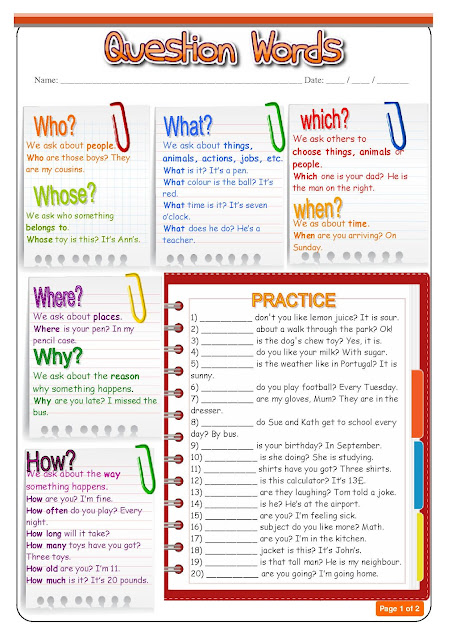 English is so fun!: Les mots interrogatifs à connaître par coeur!!!