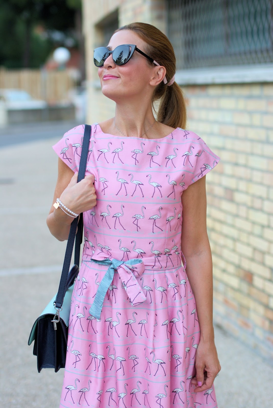 Pink Walking Flamingo dress and Candy sandals | Fashion and Cookies ...