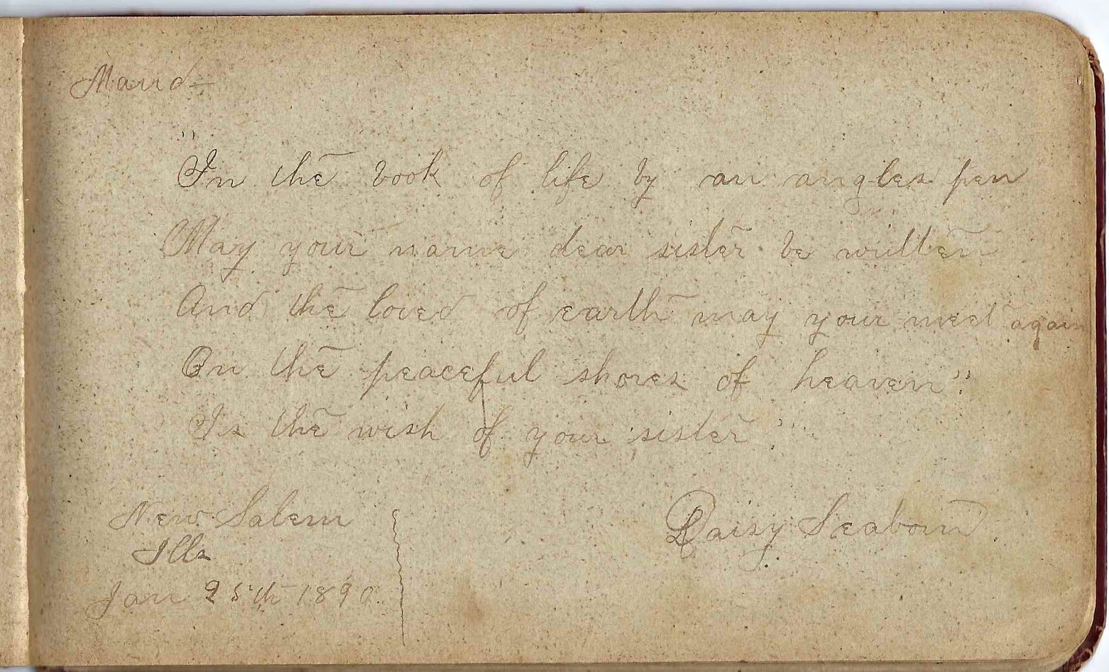 Heirlooms Reunited 1880s/1890s Autograph Album of Maud Seaborn of New