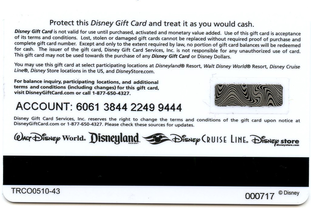 Snow White Disney Gift Card