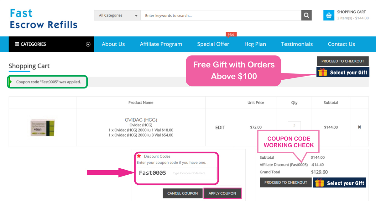 Highly Purified HCG, Fast Escrow Refills, Fast Escrow refills Coupon