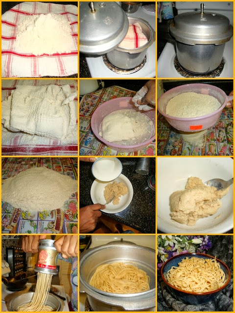 images of Godumai Mavu Idiappam / Wheat Flour Idiyappam / String Hoppers With Whole Wheat Flour / Healthy Wheat Idiyappam