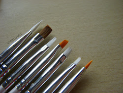 nail brushes flat polish stroke thicker angled tipped ended fine