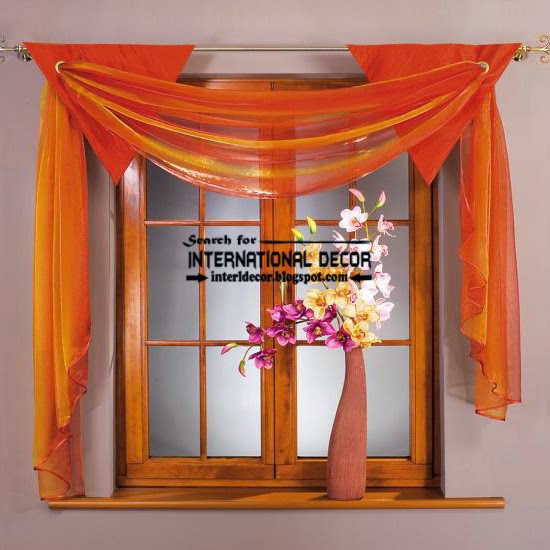 kitchen curtains designs, ideas 2016, scarf curtains for kitchens, orange curtains