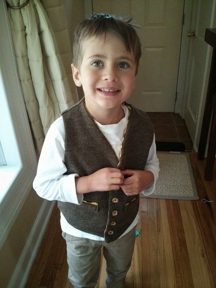 Treadle Yard Goods Wool vest for a 5yearold boy