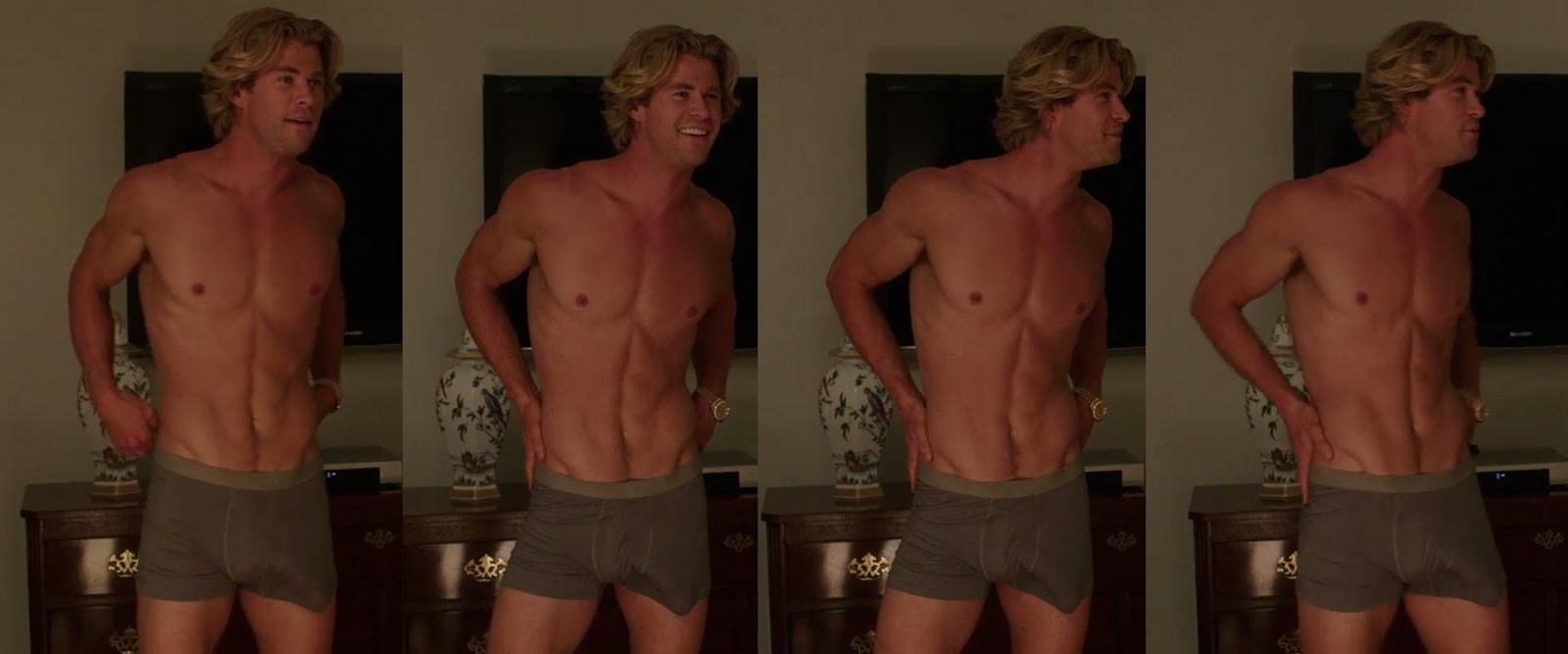 Chris Hemsworth & his fake dick in Vacation.