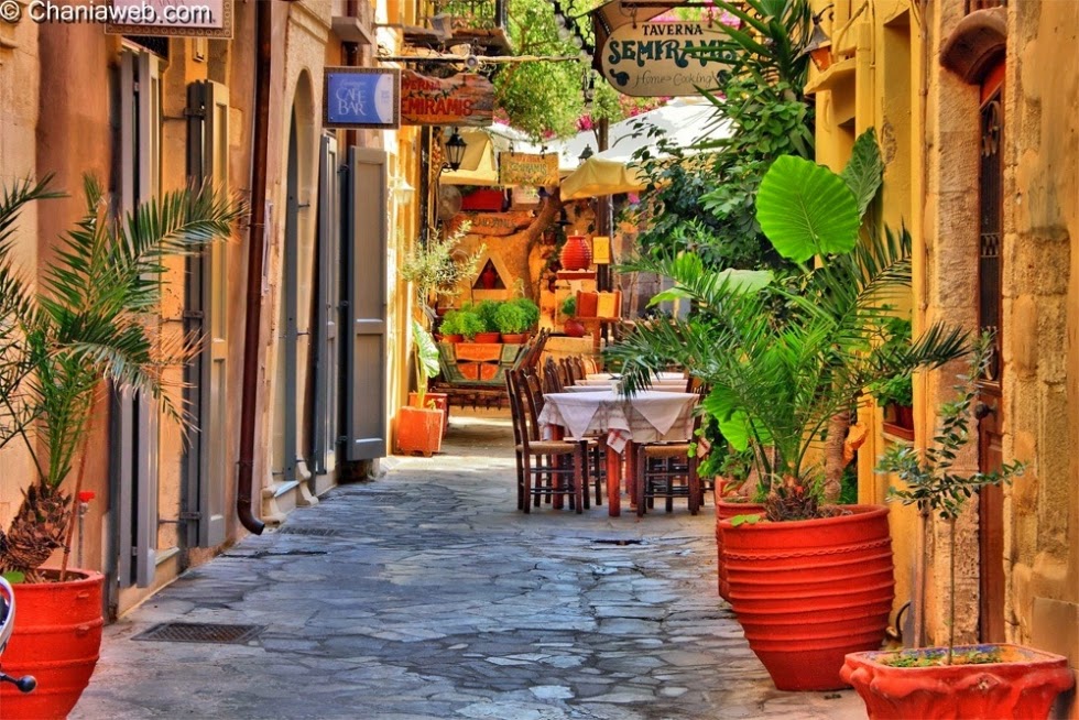 The Romantic Old Town of Chania in Crete, Hellas (Greece)