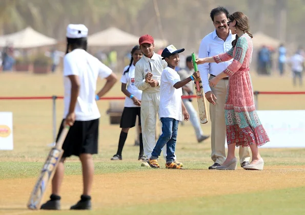 Prince William, Duke of Cambridge and Catherine, Duchess of Cambridge during a visit to meet children from Magic Bus, Childline and Doorstep, three non-governmental organizations, and watch a game of cricket at Mumbai's iconic recreation ground