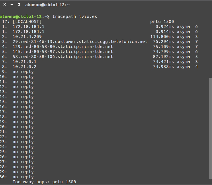 Tracepath y traceroute (Linux)