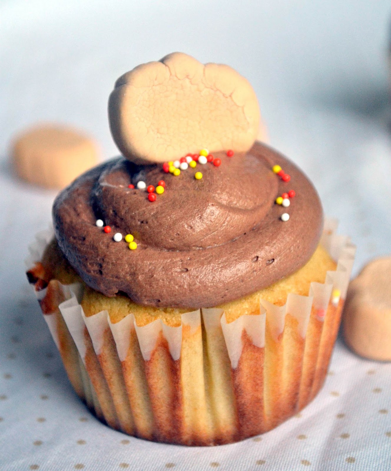 What Katie's Baking Brown Sugar Pound Cupcakes with Fluffy Chocolate Almond Buttercream Frosting