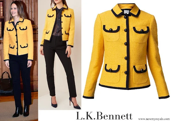 Princess Sofia wore L.K.BENNETT Anita Yellow Tweed Jacket