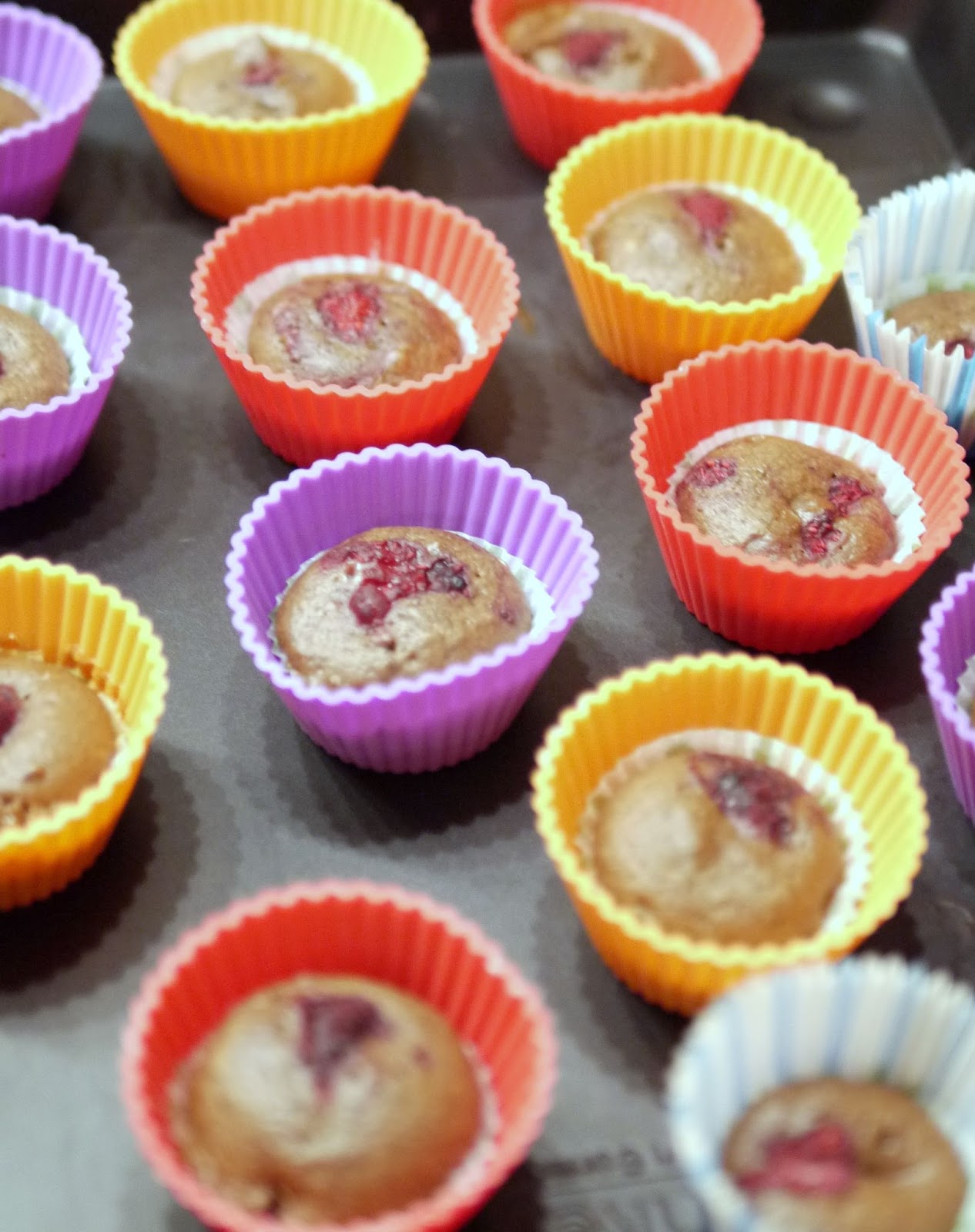 Experimente aus meiner Küche: Schokoladen-Mandel-Muffins mit Himbeeren
