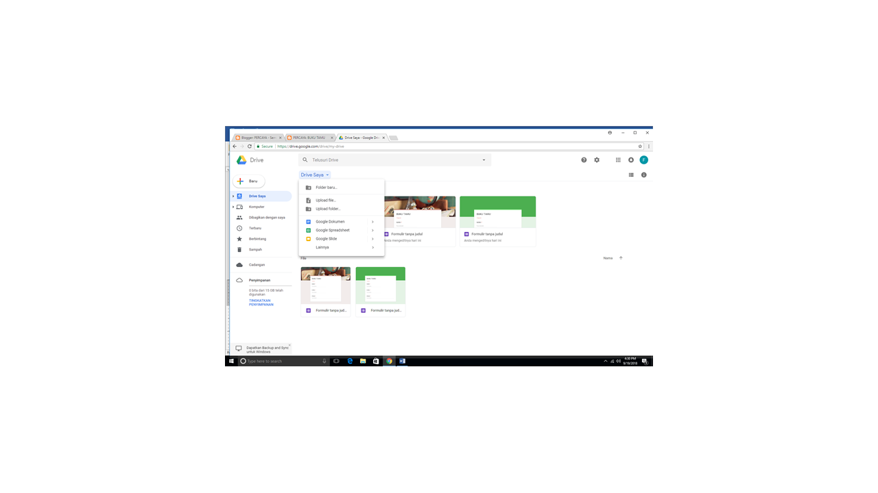 PERCAYA MEMBUAT BUKU TAMU MENGGUNAKAN GOOGLE DRIVE