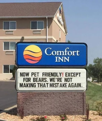 Funny Comfort Inn Pet Friendly Sign