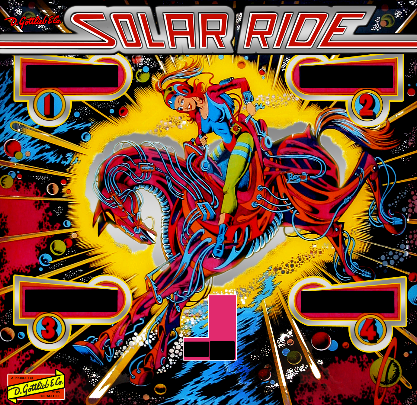 head medicine 70s80s Pinball backglass art