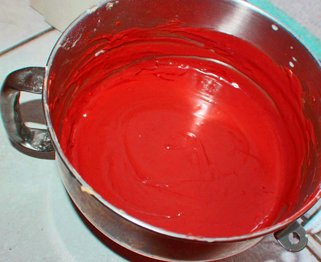 this is cake mix batter for Red Velvet cake