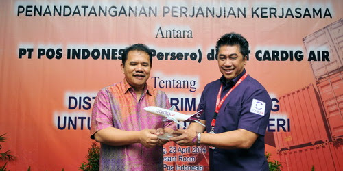 Kerjasama PT Pos Indonesia dengan Cardig Air