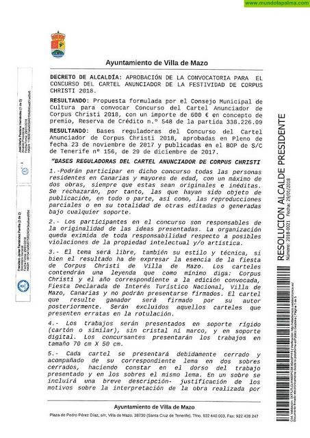 Bases Concurso del Cartel Anunciador de Corpus Christi 2018
