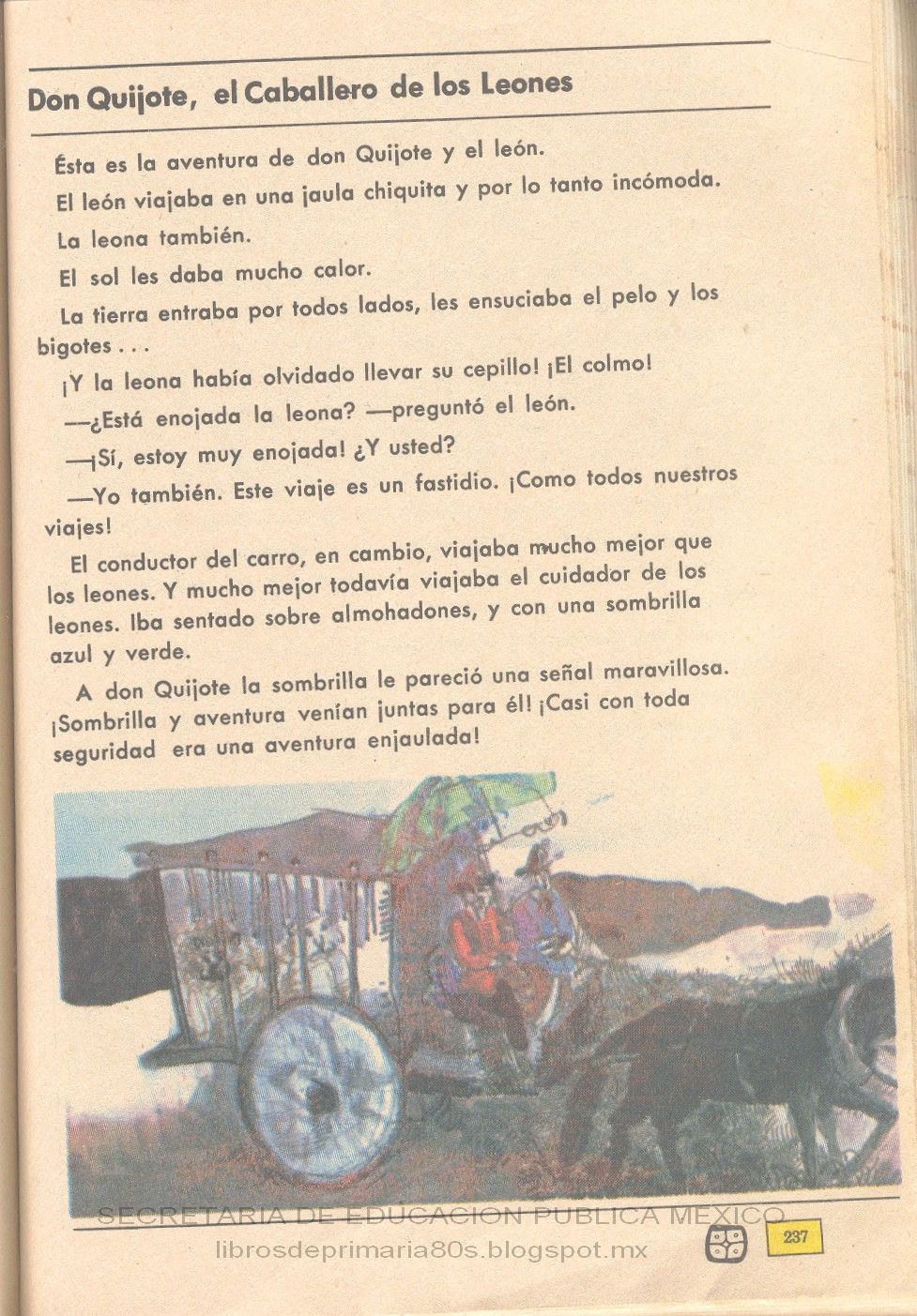 Libros de Primaria de los 80's: Don Quijote, el Caballero de los Leones -  Español 4to grado