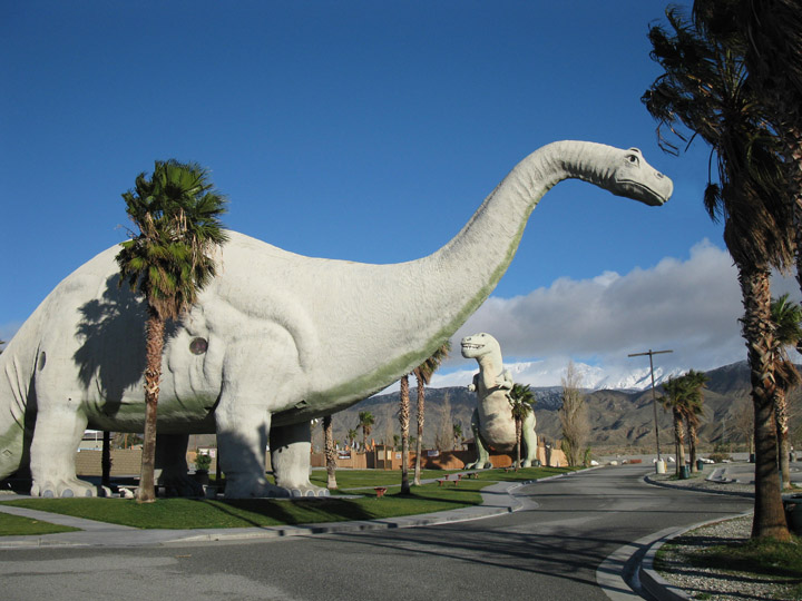 Eccentric Roadside I saur them standing there The Pee Wee dinosaurs