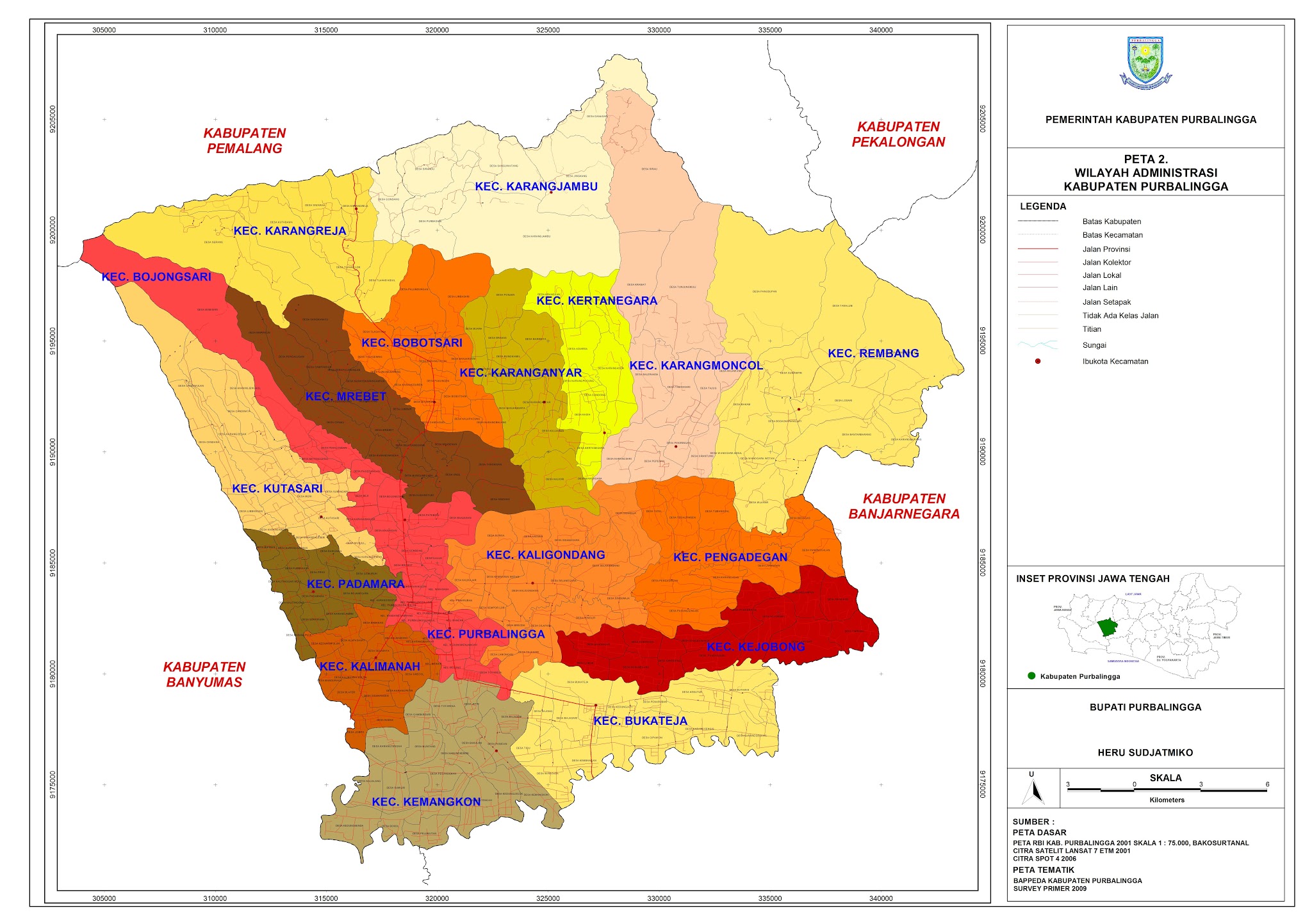 Peta Kota: Peta Kabupaten Purbalingga