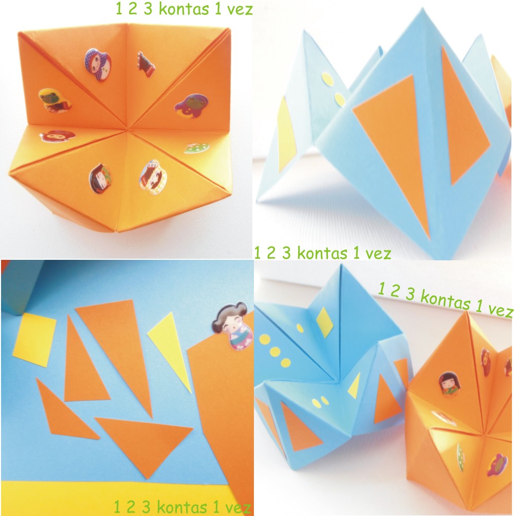 ORIGAMI JOGO em papel. 123 kontas 1 vez