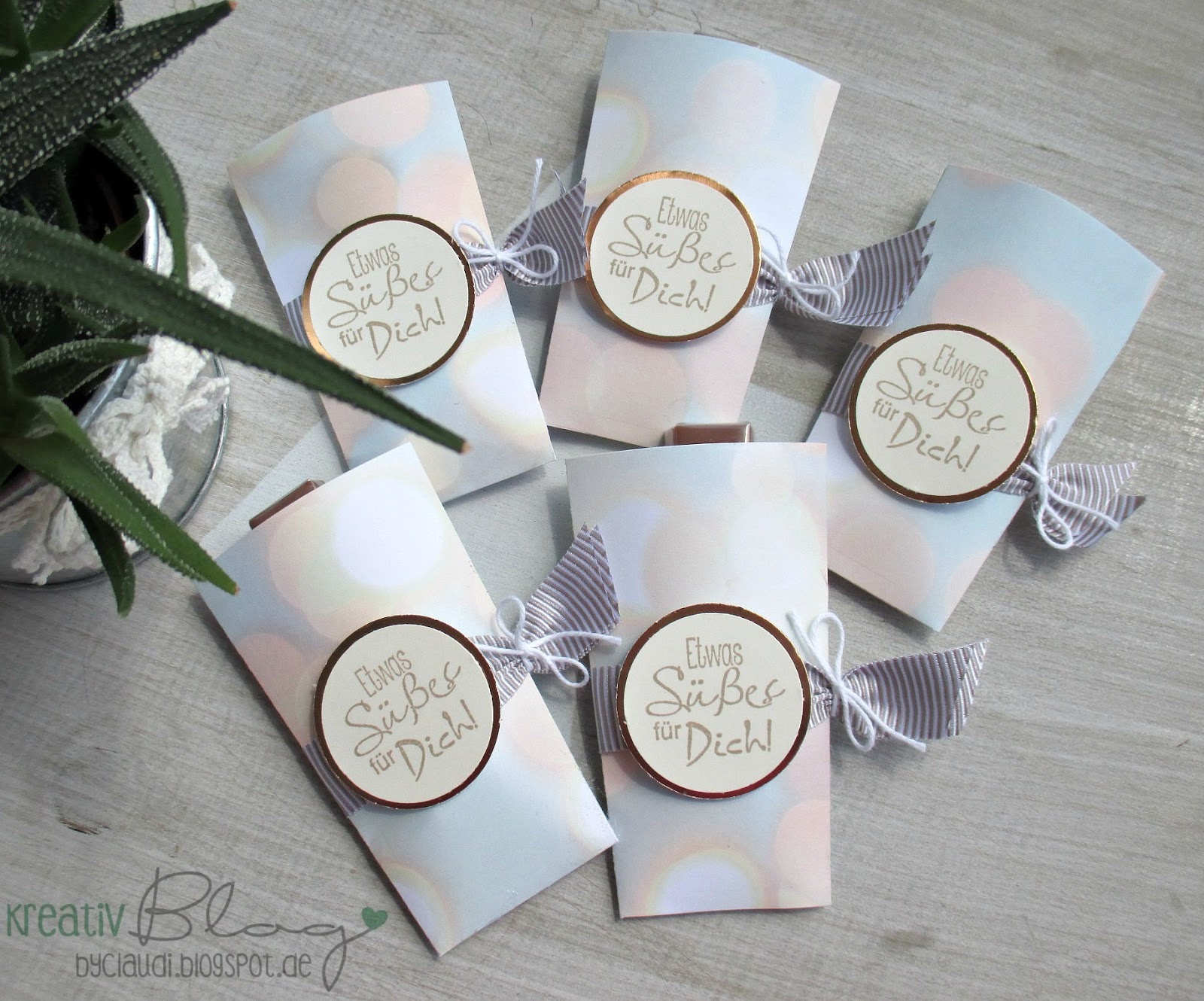 Stempelhandwerk Kleine Sekt Verpackung Mit Passender Karte