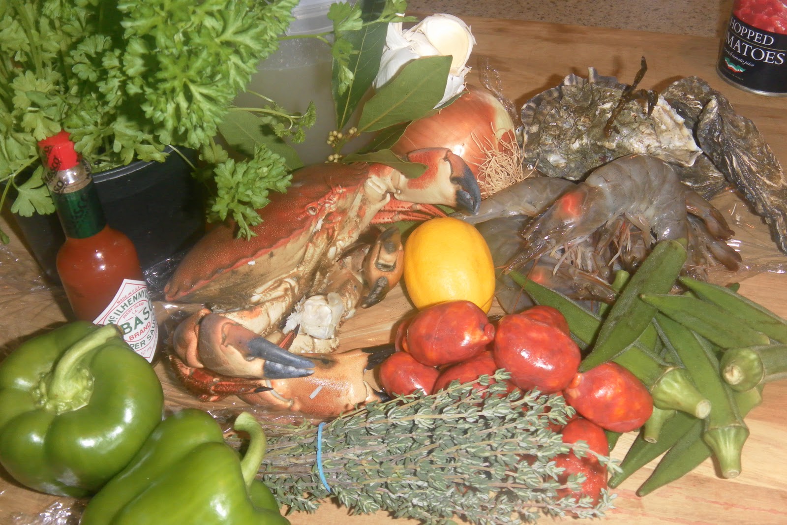 FLOWER POT KITCHEN GUMBO WITH CRAB, PRAWNS, OYSTERS AND SCALLOPS