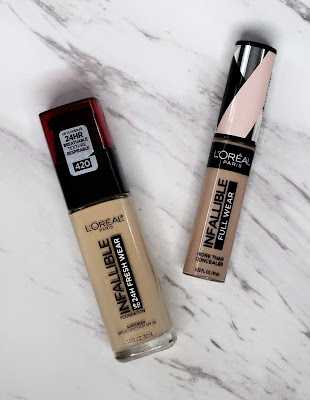 Review: L'Oreal Infallible Fresh Wear 24 Hour Foundation & Full Wear Waterproof Concealer