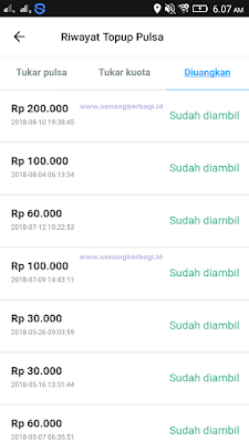 Bukti Pembayaran dari Aplikasi Penghasil Uang Gratis di Android