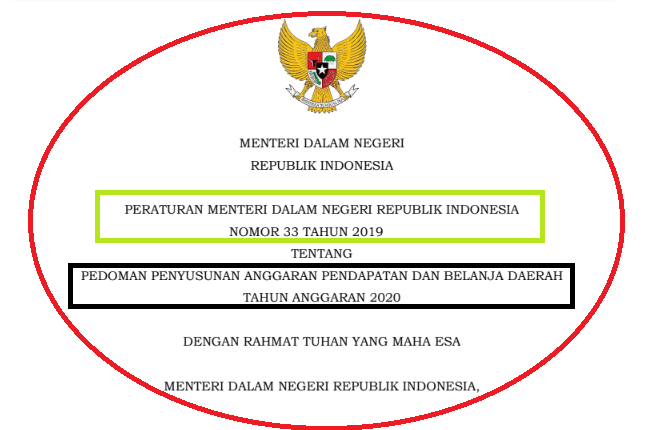 Permendagri Nomor 33 Tahun 2019  Pedoman Penyusunan APBD 2020