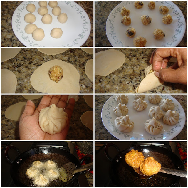 images of Fried Modak Recipe /Fried Modak For Ganesha Chathurthi / Fried Mothagam Recipe / Maharashtrian Fried Modak Recipe