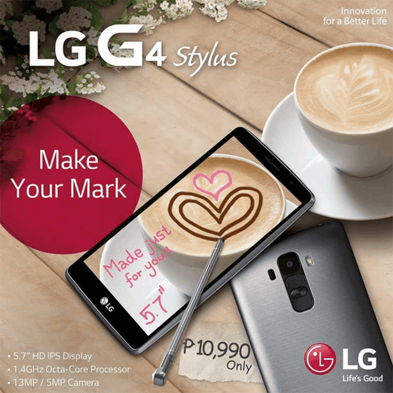 LG G4 STYLUS NOW IN THE PHILIPPINES! PRICED AT 10,990 PESOS!