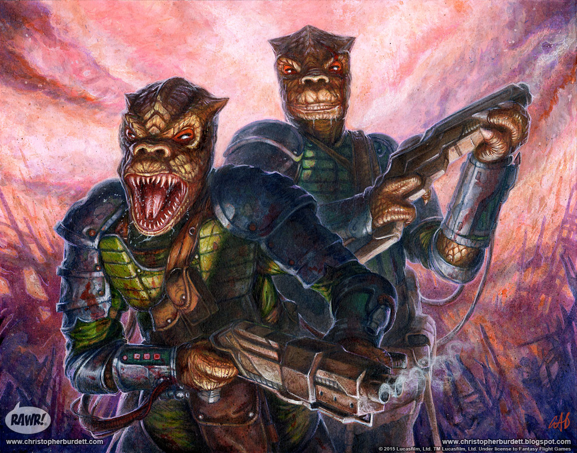 The DOODLES, DESIGNS, and aRT of CHRISTOPHER BURDETT Trandoshan Hunter