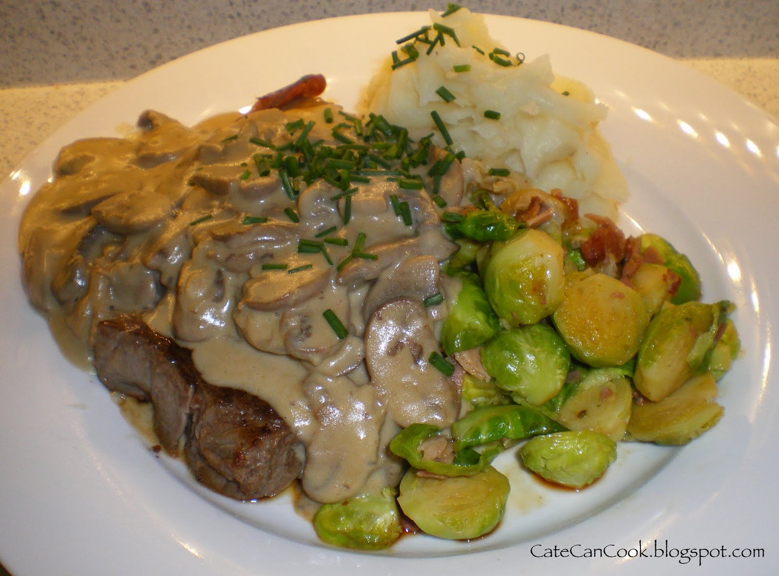 Cate Can Cook, So Can You!! Prosciutto Steaks with Creamy Mushroom Sauce