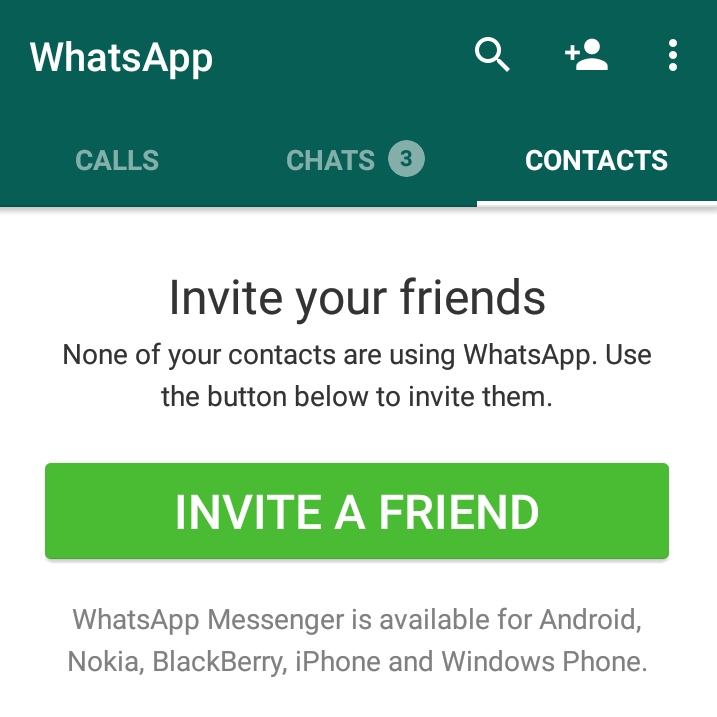 List Contact di Whatsapp Kosong.